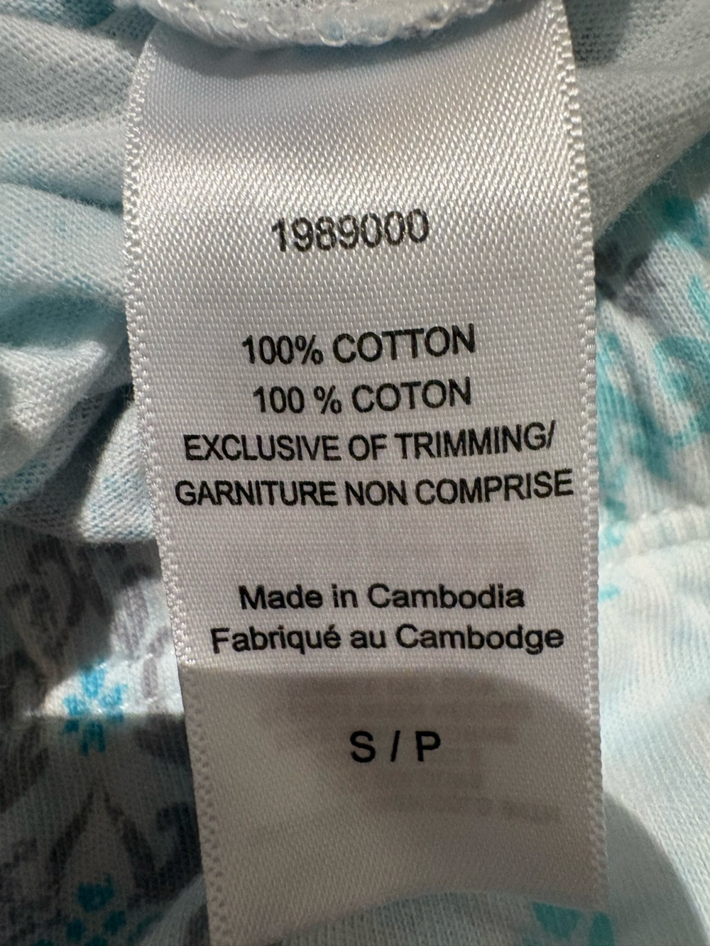 Carole Hochman White and Light Blue capri pj bottoms 100% cotton size small - Picture 3 of 5